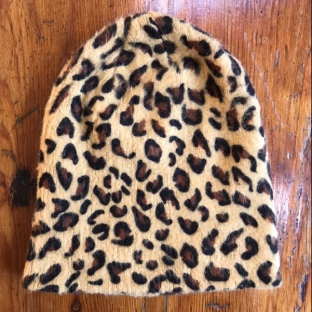 Forever 21 Leopard Print Beanie Hat - Tan, Brown, Black